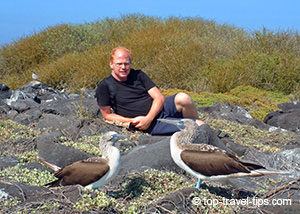 Birgir Gislason among Blue-footed Boobies