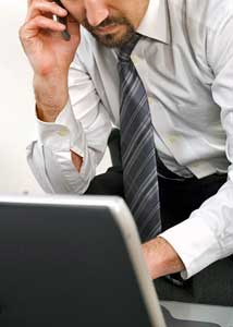 Business man writing business trip report